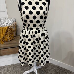 Polka Dot Mini Dress - Black and White